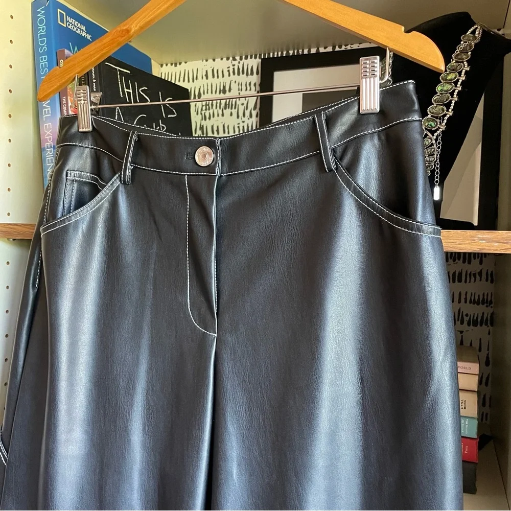 Staud Domino Pant Black Vegan Leather, NWOT - Picture 10 of 13